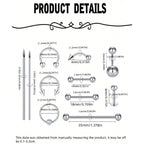 Stainless Steel Piercing Kit 14G/16G Belly Button Piercing Kit Septum Piercing Kit Lip Tongue Nipple Ear Piercing Kit