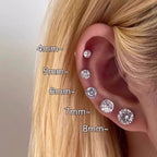 1-10Pcs Strong Magnetic Ear Studs Clips Non Piercing Punk Round Zircon Crystal Earrings for Men Women Fake Body Piercing Jewelry