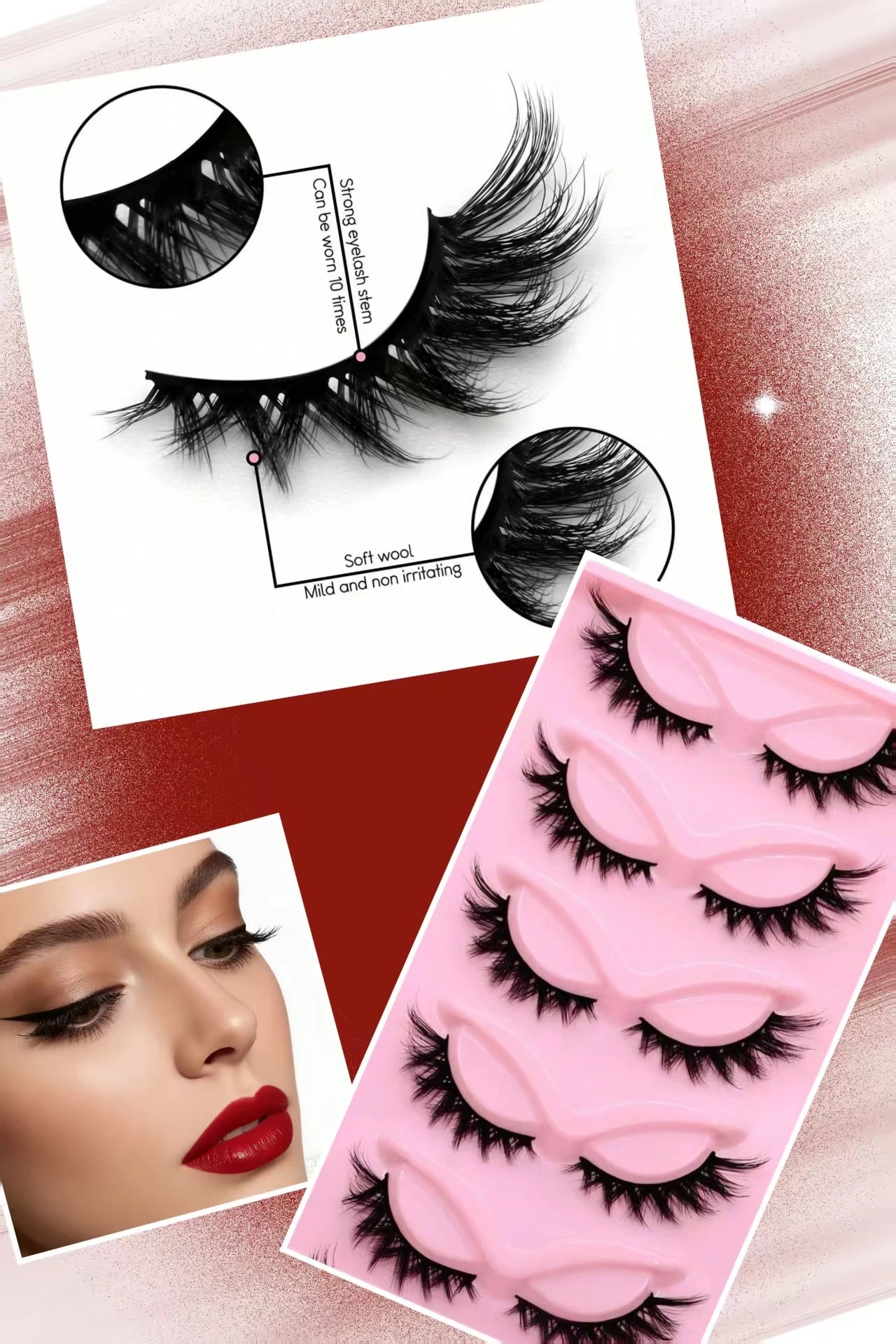 5 Pairs Of Luxurious Fluffy False Eyelashes - Thick, Wispy, 3D Volume, Reusable, Soft, Lightweight, Faux Mink Strip Lashes For D mbzr