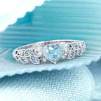 Fashion Trend Elegant Design Ocean Heart Ring Love Women's Peach Heart Exquisite Ring
