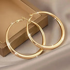 [Oversized Hoop Earrings] A Pair of Minimalist yet Striking Oversized Hoop Earrings, Niche and High-end Stud Earrings, Women's Jewelry Suitable for Daily Commuting