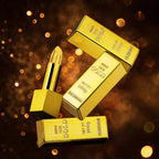 Glitter Shimmer Gold Lipstick Long Lasting Waterproof Cosmetic Gold Brick Tube mbzr