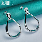 DOTEFFIL 925 Sterling Silver Classic Big Circle Drop Charm Earrings Women Party Gift Fashion Wedding Engagement Jewelry mbzr