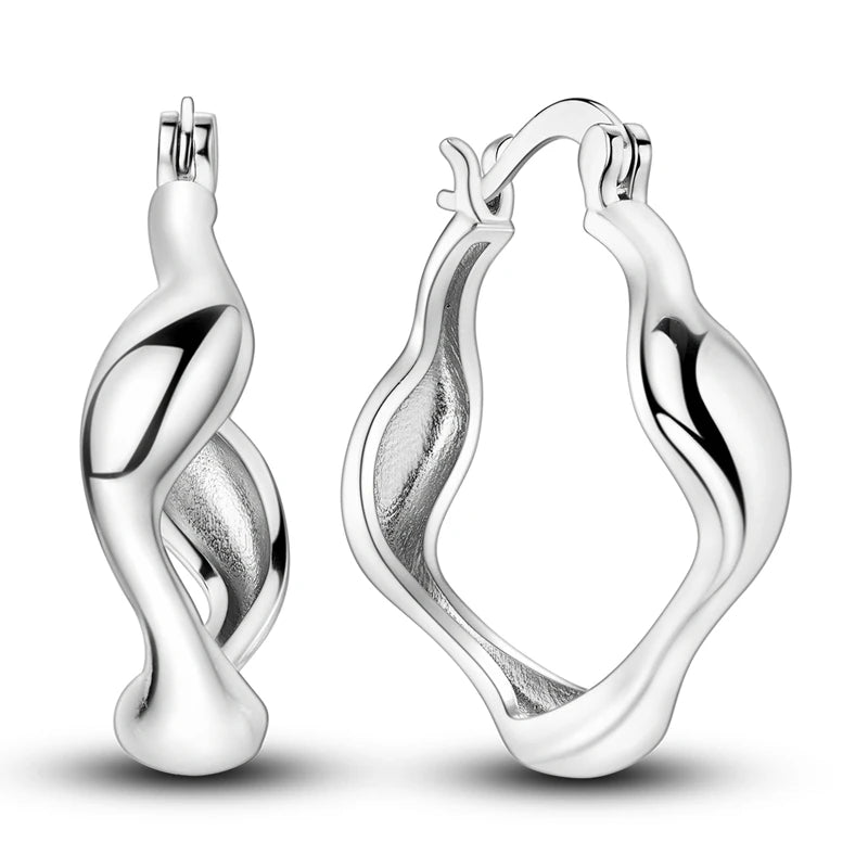 Sterling Silver Hoop Earrings Hypoallergenic Zirconia Women mbzr