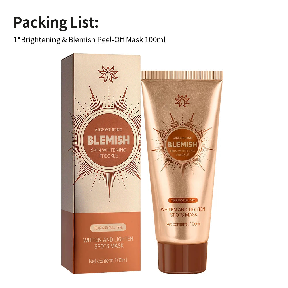 Whiten and Lighten Spots Mask Peel-Off Facial Mask Anti-Blemish Deeply Clean Pore Tightening Moisturizing Brightening Face Mask mbzr