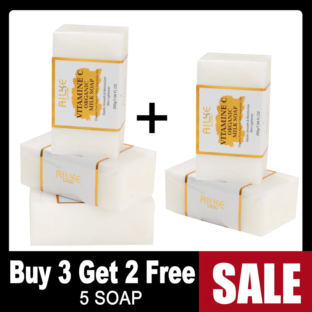 Ailke organic milk soaps containing vitamin C, whitening, wrinkle reducing, anti-aging, smoothing, and softening the skin,200g mbzr