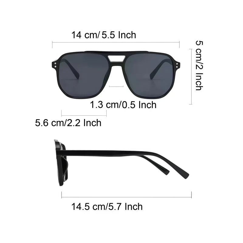 2026 New Retro Double Beam Sunglasses Fashion Trendy Outdoor UV Protection Sunscreen Sunglasses For Women And Men Daily Commuting Travel Wear
