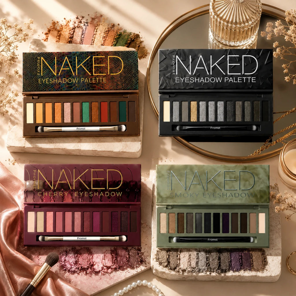 12-color eyeshadow palette, mirror packaging, pearlescent shimmer, stage makeup effect, long-lasting, easy to apply, waterproof mbzr