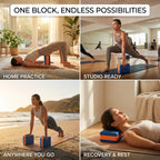 HAPBEAR Yoga Blocks 2 Pack - 9x6x3in High-Density EVA Foam with Non-Slip Textured Surface, Supportive for Deep Stretching & Lightweight - Ideal for Yoga, Pilates, Stretching Exercises mbzr