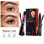 2-Step Mascara & Fiber Lash Extension Set, Lengthening Volumizing Waterproof Curling Mascara, Smudge-Proof Eye Makeup mbzr