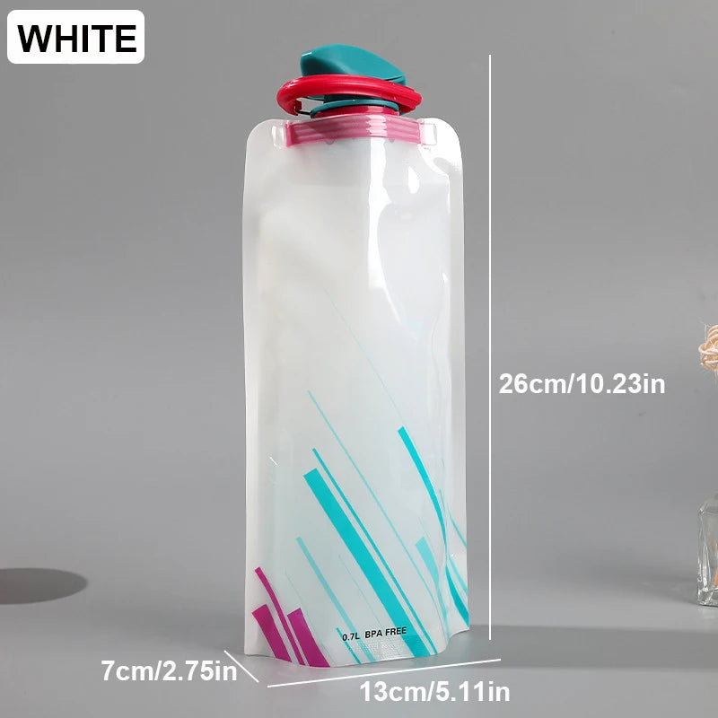 Outdoor Cycling Sports Water Bottle - Mountaineering Portable Water Cup - PE Plastic Folding Water Bag - Gift Promotion Water mbzr