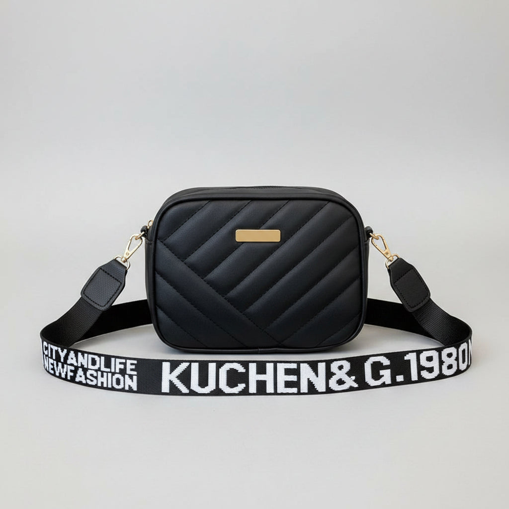 TPU Striped Camera Crossbody Bag with Phone Pocket for Women