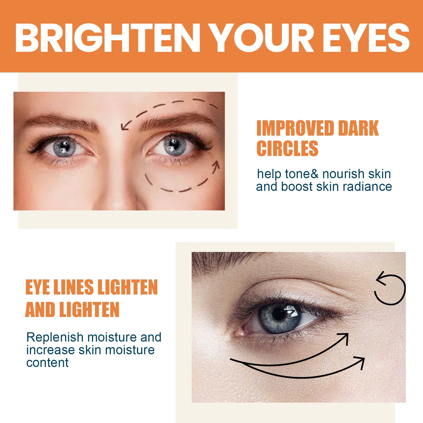 Vitamin C Eye Cream Nourishing Remove Dark Circles Fade Fine Lines Enhance Skin Elasticity Glowing Eye Skin Cream mbzr