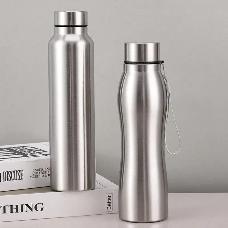High Quality 1000ml Stainless Steel Sport Water Bottle Single-layer Rugged Water Cup Metal Flask Drinkware Camping Sports Gym mbzr