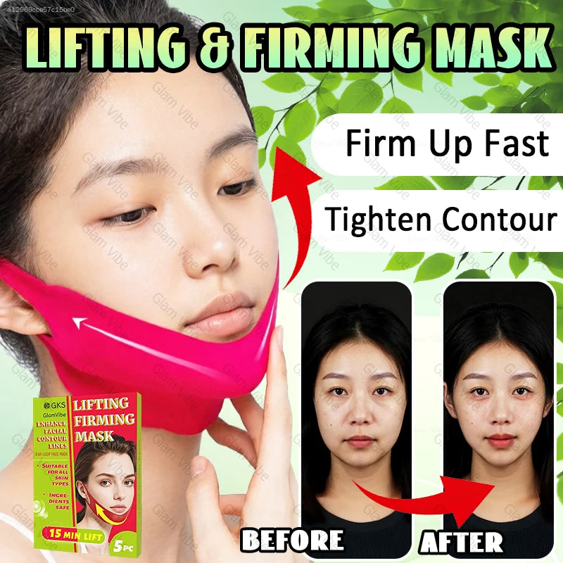 V-Shaped Cooling Slimming Face Mask: Removes masseter muscles, tightens double chin, burns facial fat, deeply hydrates, shaping bandage anti-aging beauty product, new product launch mbzr