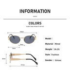 Retro Steampunk Sun Protection Sunglasses Vintage New Women's Metal Oval Sunglasses Ladies Classic UV400 Sunscreen Eyewear
