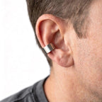 Punk Stainless Steel Ear Bone Clip for Men,Long Short Cube Non Piercing Ear Cuff,Hip Hop Earring Jewelry Gift