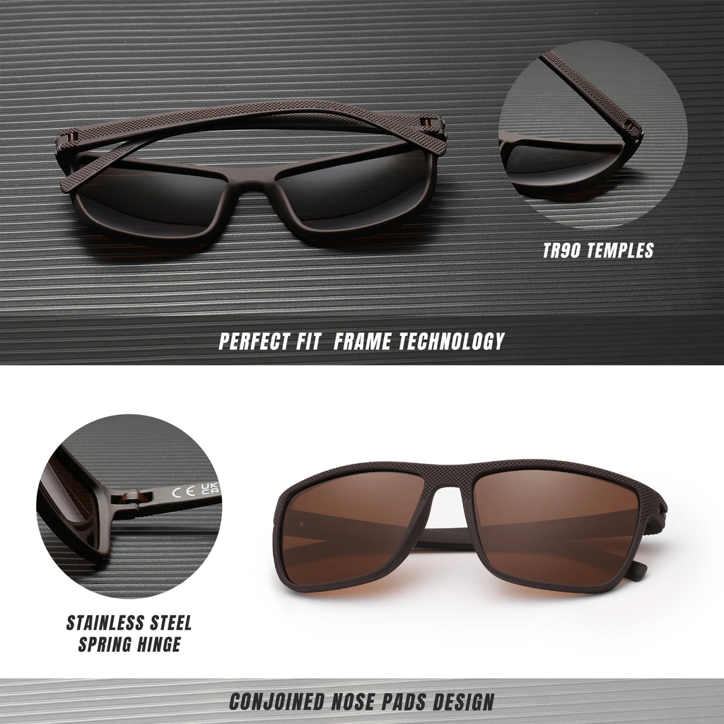 KINGSEVEN 3pcs Sunglasses For Men luxury Polarization High Quality TR90 UV400 Eyewear Eye Protection Glasses