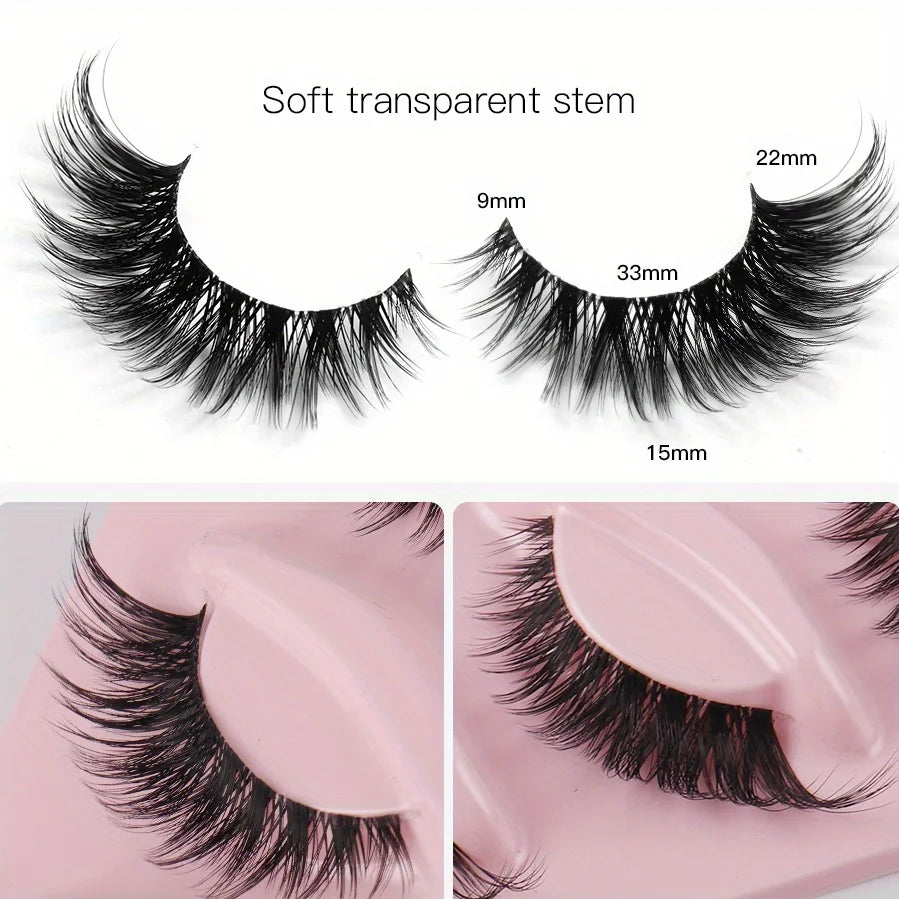 3Boxes(15Pairs) Cat Eye Lashes Fake Eyelashes Natural long Manga Lashes Winged End Eye Elongated Eyelashes Fake Lashes Makeup mbzr