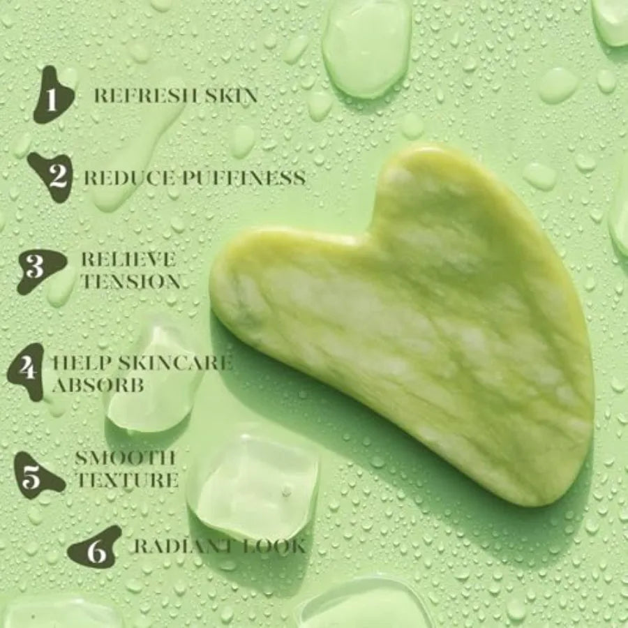 IcyMe Gua Sha and Jade Roller Set, Cooling Face Roller and Guasha Tool for Face Depuffing, Facial Sculpting and Jawline Definit mbzr