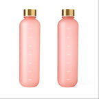 1000ML Bottle With Time Marker Motivational Reusable Fitness Sports Outdoors Travel Cycling Leakproof BPA Free Frosted Bottle mbzr