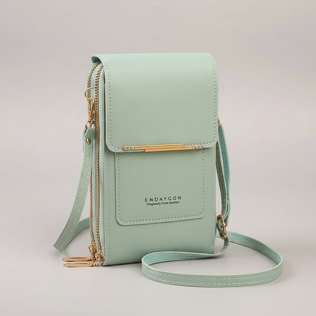 Crazy Bag Fashion Touch Screen Lock Cell Phone Bag Women's Mobile Phone Card Holder Crossbody Shoulder Bag mbzr