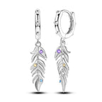 MAULA Earrings 925 Sterling Silver Bohemian Vintage Feather Tassel Earring For Women Ladies Party Hypoallergenic Fashion Jewelry