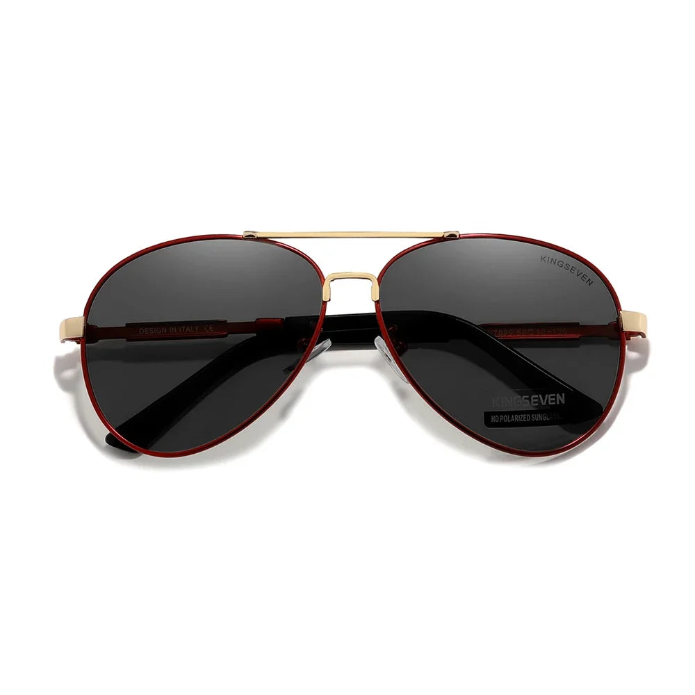 KINGSEVEN Pilot Sunglasses Fashion Glasses Polarized UV400 Driving Outdoor Anti-Glare Trendy Eyewear