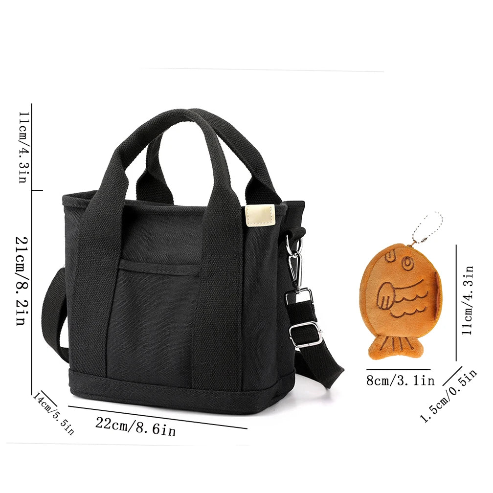 Women's Solid Color Large Capacity Tote Bag Crossbody Bag Hand Bag And Coin Purse Set, Adjustable Strap, Shoulder Bag, Canvas Ba mbzr