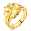 MULA Wedding Band Rings 925 Sterling Silver Gold Four-leaf Clover Signet Ring 6-9 For Women Man Anniversar Fashion Jewelry Gift