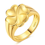 MULA Wedding Band Rings 925 Sterling Silver Gold Four-leaf Clover Signet Ring 6-9 For Women Man Anniversar Fashion Jewelry Gift