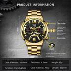 5PCS Set DEYROS Fashion Mens Calendar Watches Men Business Stainless Steel Quartz Wristwatch Male Casual Necklace Bracelet Watch mbzr
