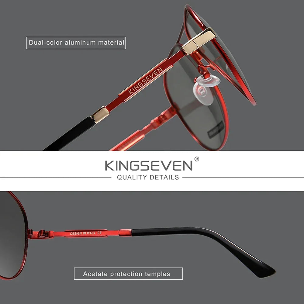 KINGSEVEN Pilot Sunglasses Fashion Glasses Polarized UV400 Driving Outdoor Anti-Glare Trendy Eyewear