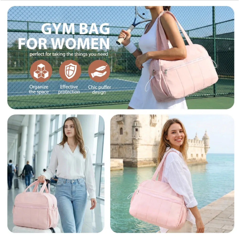 Women's Lightweight Travel Duffel Bag – Gym Weekender Tote mbzr