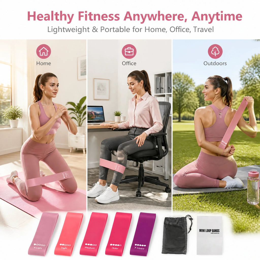 TPE Resistance Bands Set 5 Levels Non-Slip Exercise Booty Bands for Hip Legs Glutes Workout Yoga Fitness mbzr