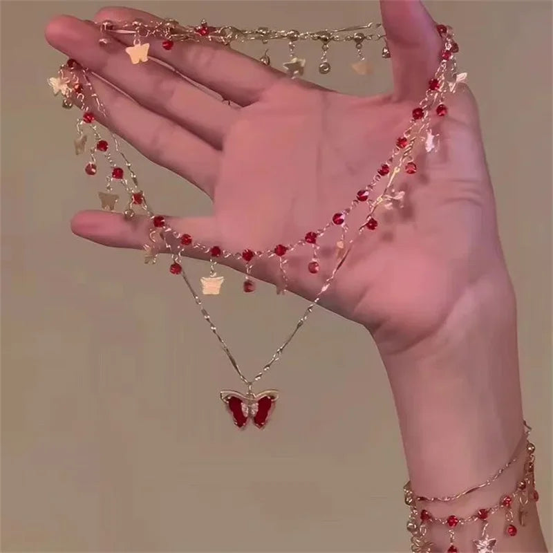 Luxury Crystal Butterfly Pendant Necklace for Women