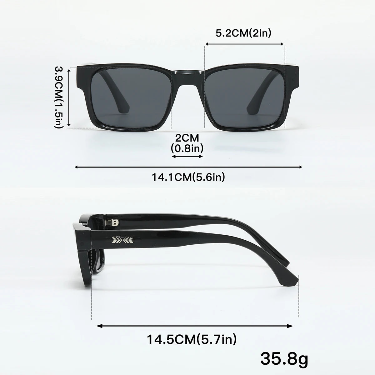Classic Quality Square Polarized Sunglasses Metal Core UV400 Unisex Eyewear