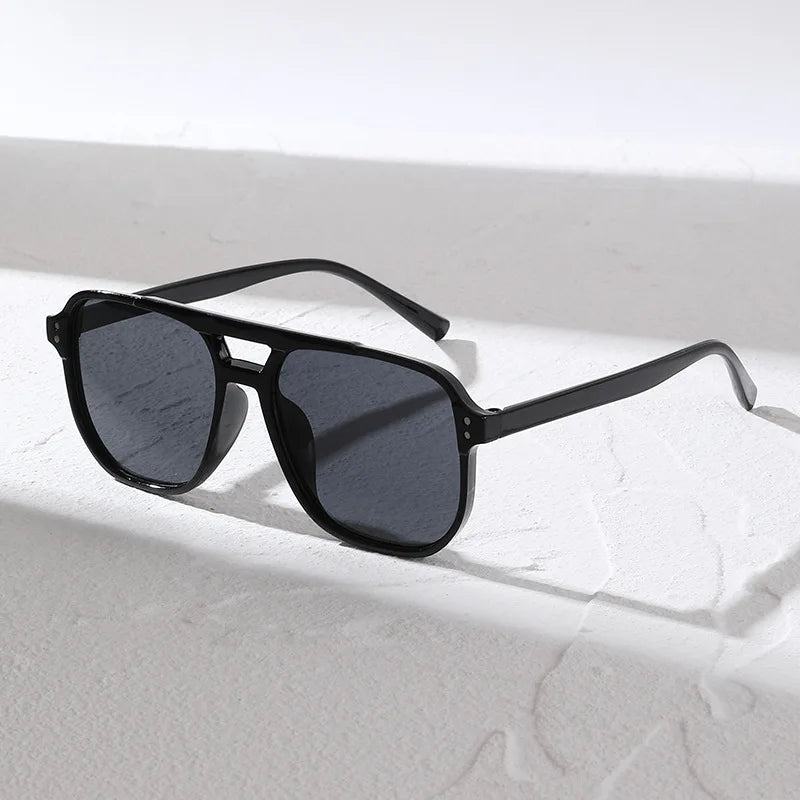2026 New Retro Double Beam Sunglasses Fashion Trendy Outdoor UV Protection Sunscreen Sunglasses For Women And Men Daily Commuting Travel Wear