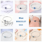 Silver 925 Bracelet Original Bracelets Colorful Zircon Heart Flower Cat Snake Chain For DIY Charms 17-20CM Luxury Jewelry Gifts mbzr