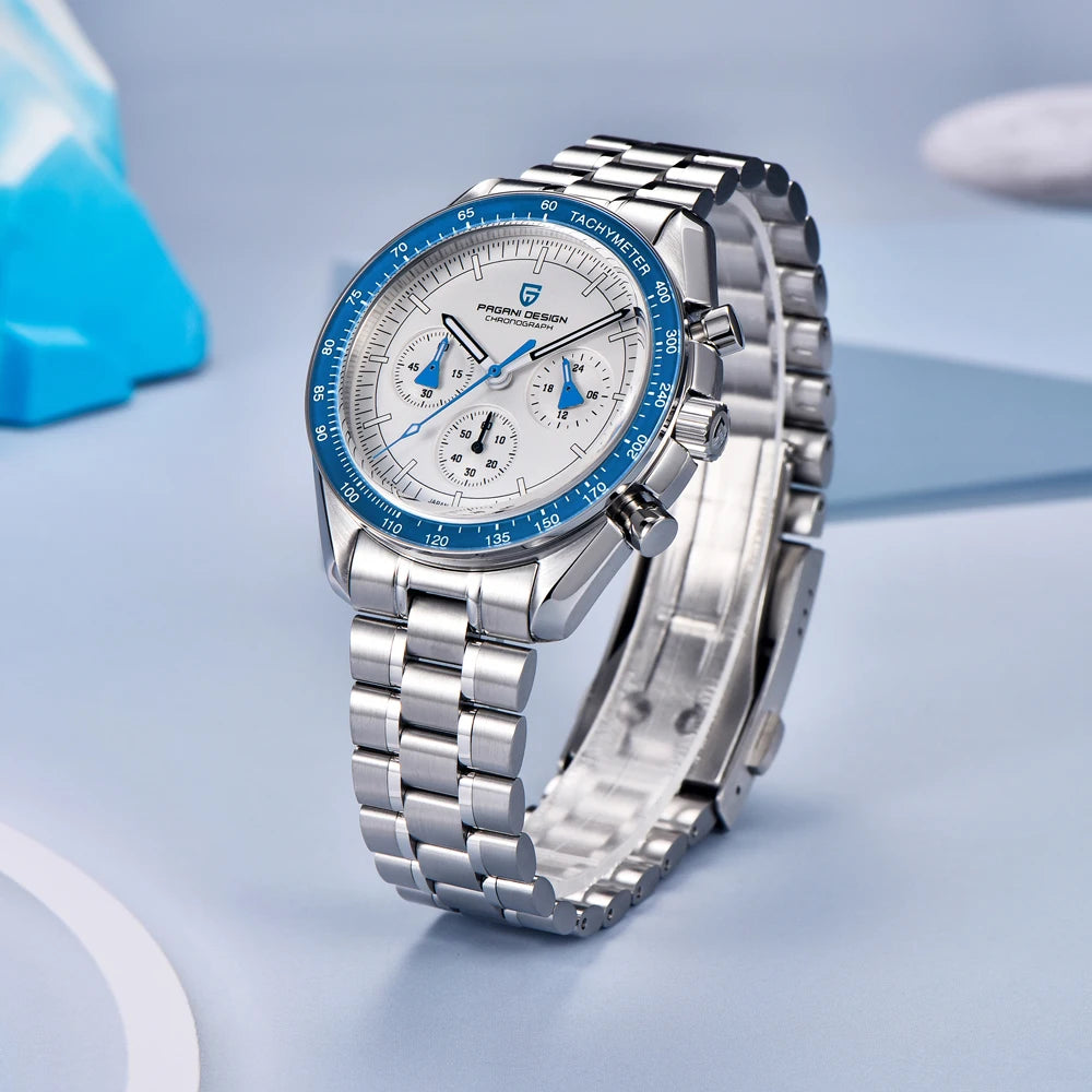 PAGANI DESIGN 2026 New Moon Luxury Quartz Watch For Men Sports Chronograph AR Sapphire crystal Luminous  leisure Wrist watch For Men Local delivery