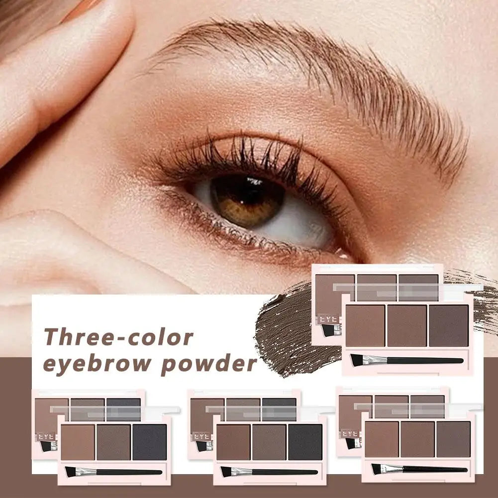 ANNA ROSE 3-In-1 Eyebrow Powder Palette With Enhancer Brush Natural Long-Lasting Shaping Sweat-proof Waterproof Makeup mbzr