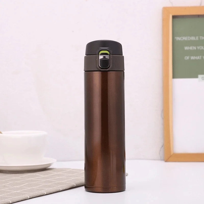 Students Go To School Thermos Cup Creative Bullet Cover Direct Drinking Water Cup Simple Solid Color Durable and Practical mbzr