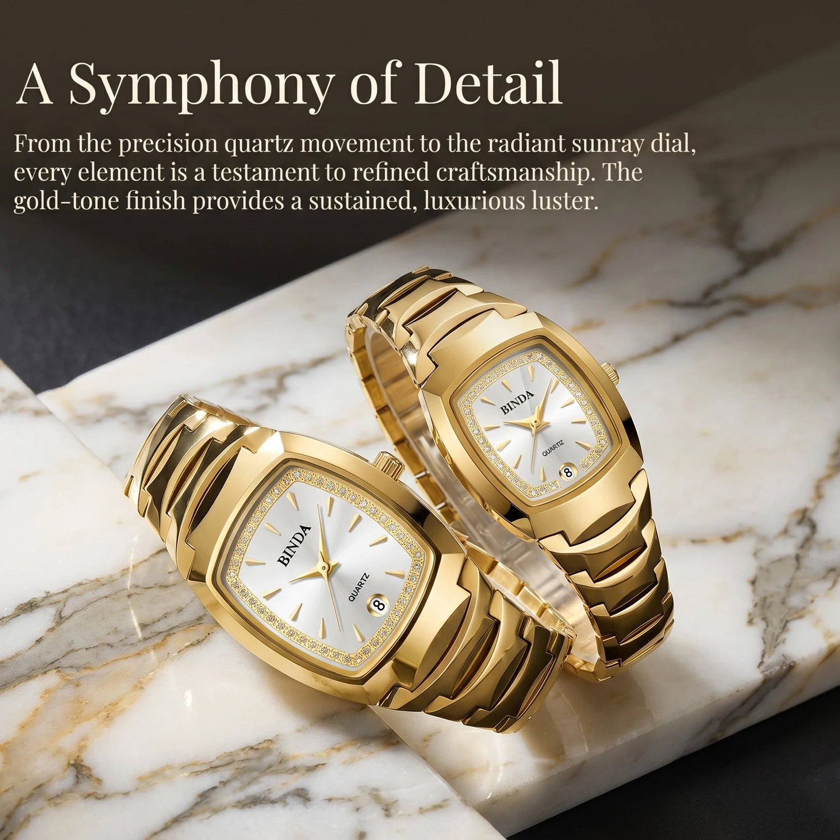 2PCS Couple Watches Luxury Fashion Men Women Matching His and Hers Quartz Watches Simple Band with Gift Box mbzr