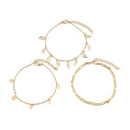 accessories summer simple personality multi-layer anklet European and American popular leaf peach sequined pendant chain female mbzr