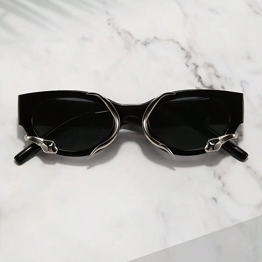 Y2K Retro Cat-Eye Fashion Glasses with Snake Pattern
