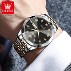 OLEVS 9931 Brand Original Authentic Watches for Man Luxury Gift Box Steel Belt Double Calendar Quartz Female and Male Expression Couple Models