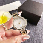 High-end Women's Watches, 2026 French-style Luxurious Casual Ladies' Wristwatches, 32mm Creative Letter "Double C" Fashionable Gold-rimmed Diamond-studded Ladies' Watches, High-end Couple's Wristwatches. Quartz Wristwatches mbzr