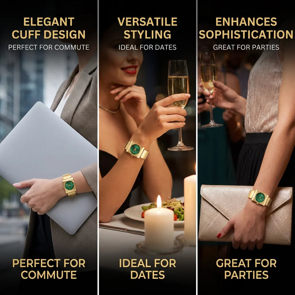 1Pcs Women's Green Dial Alloy Strap Vintage Fashion Classic Fashion Details Quartz Watch For Business Party Holiday