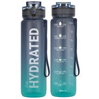Water Bottle 32oz, Durable and Leakproof Water Bottles Motivational with Time Marker, Tritan, BPA Free, Wide Mouth with Easy Cl mbzr