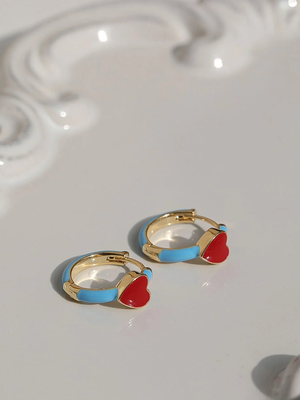 Heart Decor Hoop Earrings Valentines,Mom,Mother,Mother's Day,Gift